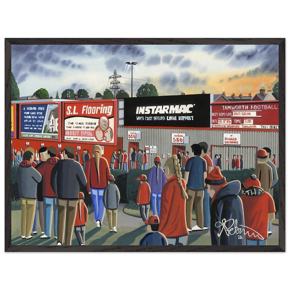 Thumbnail: Tamworth FC. Football Framed Poster. Museum Quality Paper andrewrobinsonart.com