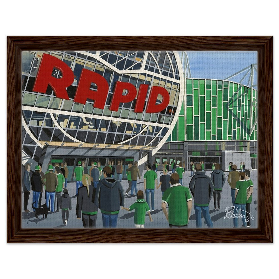 Thumbnail: Rapid Vienna Allianz Stadion, Available as a Fine Art Framed Print & Framed Canvas Print, Ceramic Mug, By Artist Andrew Robinson andrewrobinsonart.com