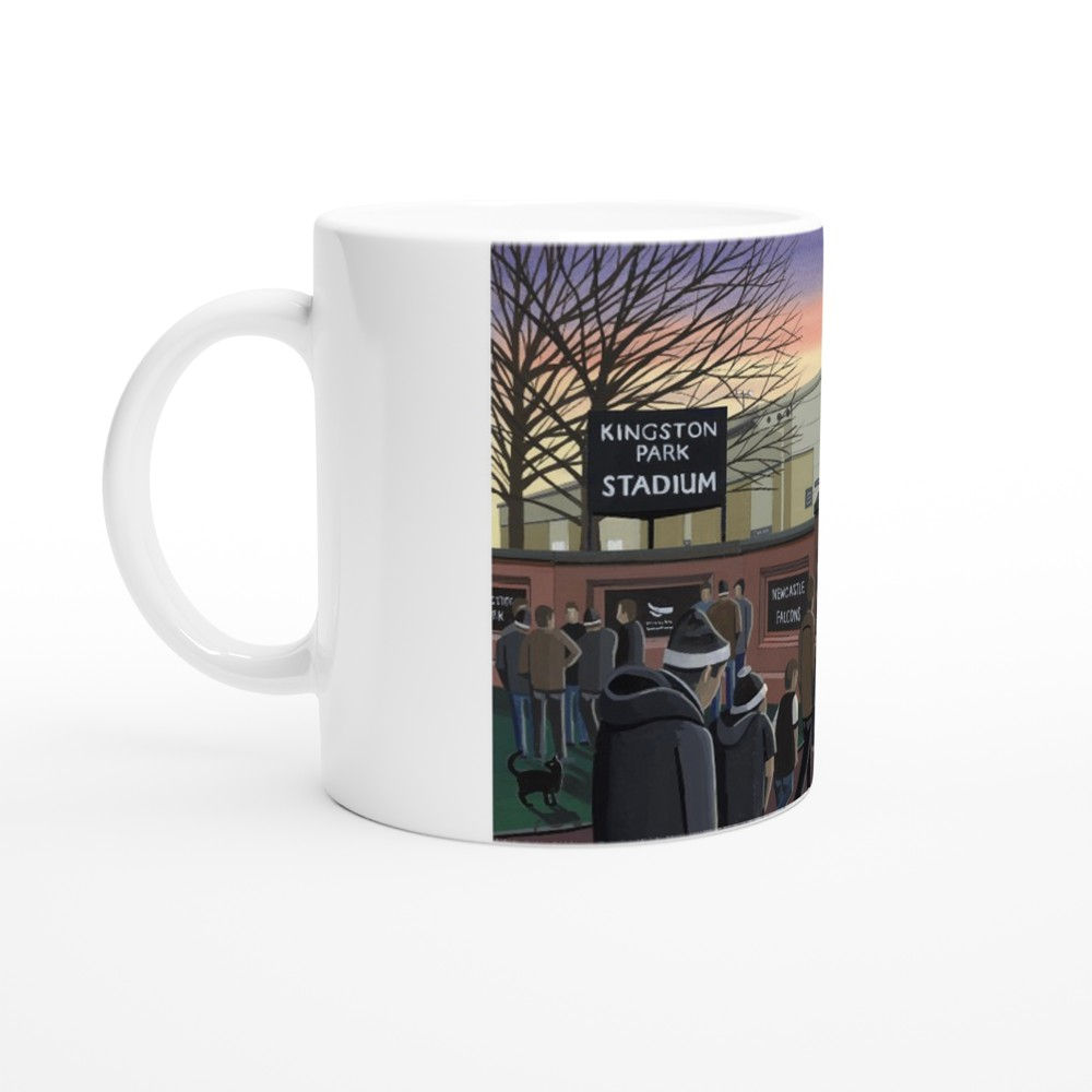 Newcastle Falcons, Rugby 11oz Ceramic Mug. Stadium Art Gift.