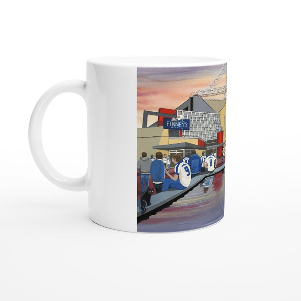 Thumbnail: Preston North End FC, Deepdale Football Stadium Scene by artist Andrew Robinson andrewrobinsonart.com. Available in fine art print, poster, canvas prints and mugs etc