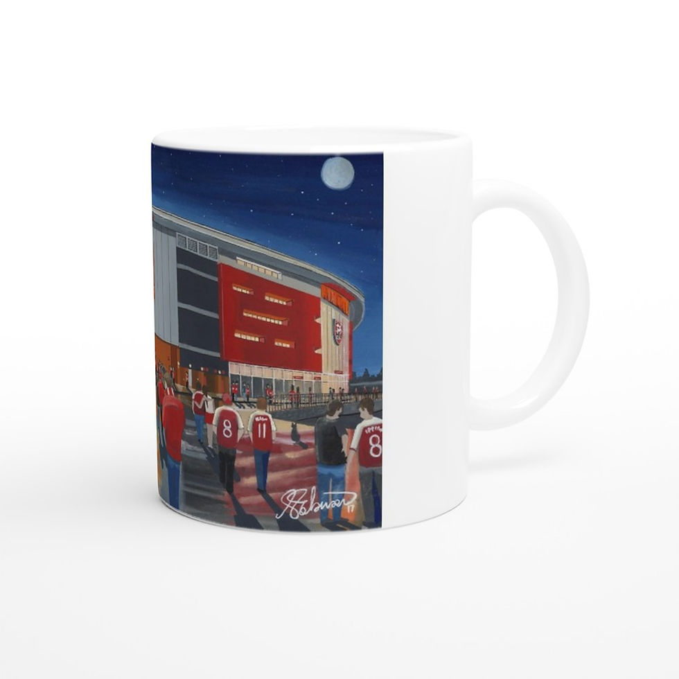 Thumbnail: Rotherham United FC, New York Football Stadium Scene by artist Andrew Robinson andrewrobinsonart.com. Available in fine art print, poster, canvas prints and mugs etc