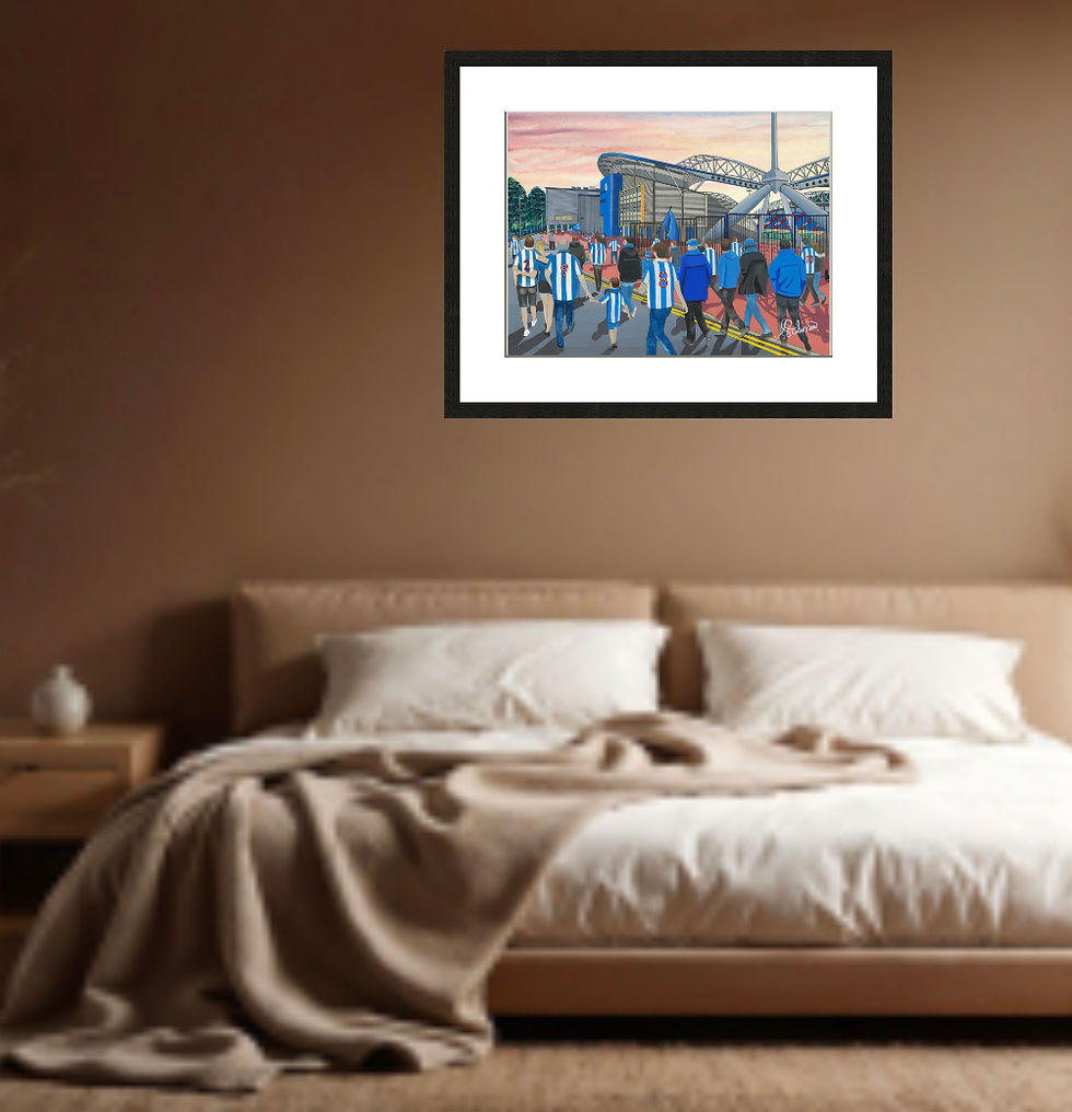 Thumbnail: Huddersfield Town FC framed football club stadium fine art print by Andrew Robinson art andrewrobinsonart