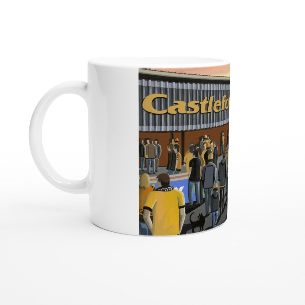 Castleford Tigers Rugby 11oz Ceramic Mug. Stadium Art Gift.