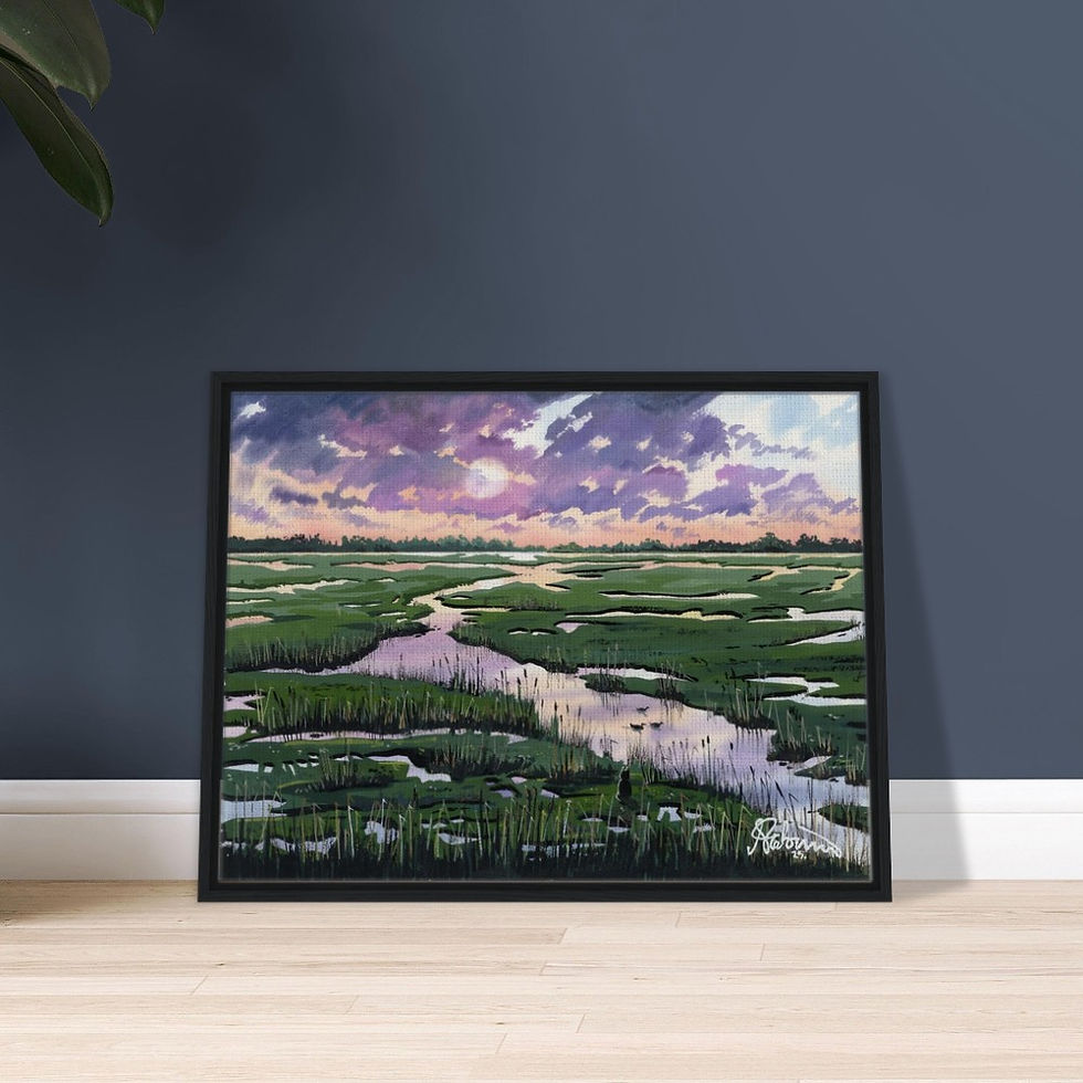 Thumbnail: Over, Cambridgeshire Cuckoo Fen RSPB Ouse Fen Framed Art Canvas Print. Landscape