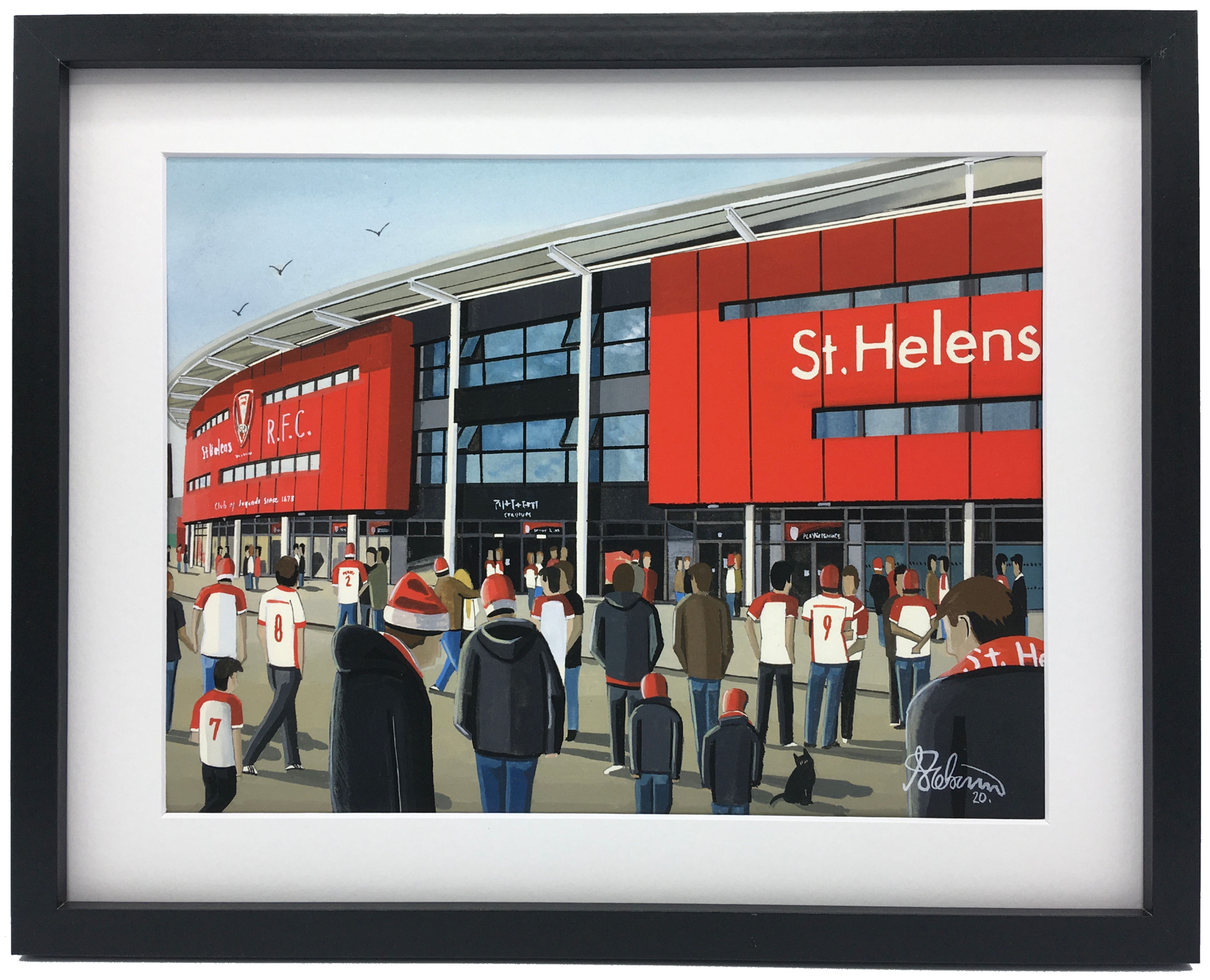 St Helens Saints Rugby. framed rugby club stadium fine art print andrewrobinsonart art gifts. Andrew Robinson Art