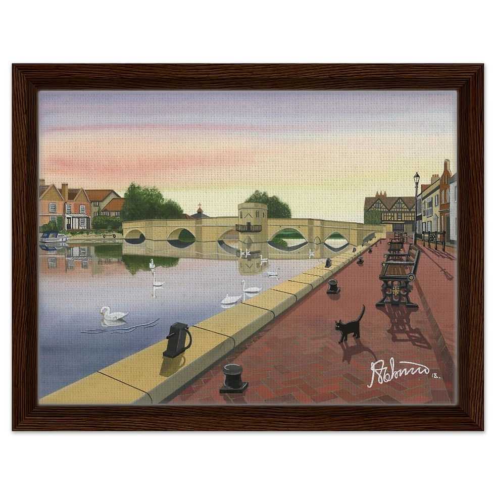 Thumbnail: St Ives Bridge & Chapel, Cambridgeshire Scene by artist Andrew Robinson andrewrobinsonart.com. Available in fine art print, poster, canvas prints and mugs etc