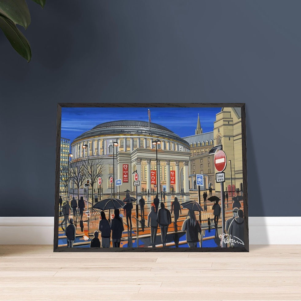 Thumbnail: Manchester Central Library cityscape art print by artist Andrew Robinson. Prints, posters, canvas prints & mugs etc available from andrewrobinsonart.com