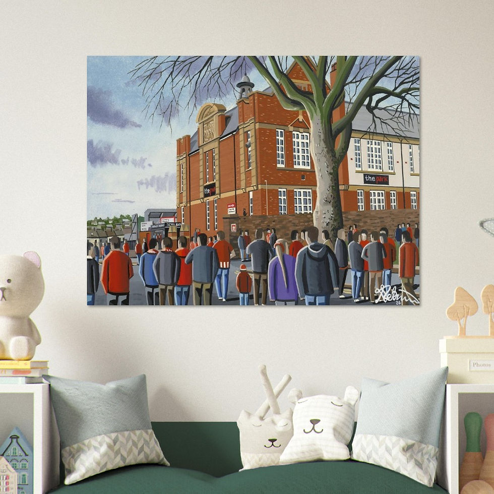 Thumbnail: Exeter City Sy James Park Stadium By Artist Andrew Robinson, Framed Fine Art  Prints, Posters, Canvas Prints, Framed canvas prints, Ceramic Mugs. andrewrobinsonart.com