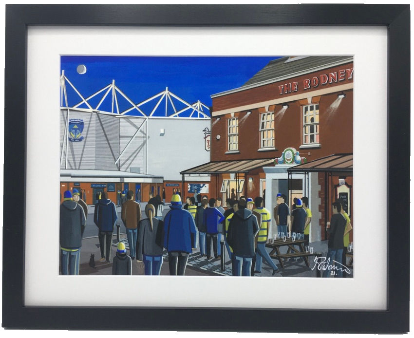 Warrington Wolves Rugby. framed rugby club stadium fine art print andrewrobinsonart art gifts. Andrew Robinson Art