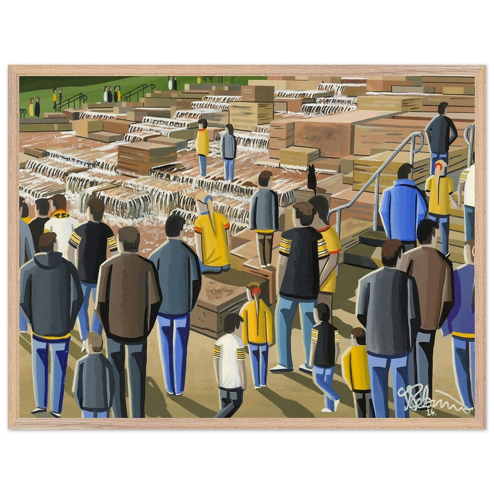 Thumbnail: Pittsburgh Steelers NFL Pittsburgh Water Steps By Artist Andrew Robinson andrewrobinsonart.com, Andrew Robinson art .Framed Fine Art Prints, Posters, Canvas Prints, Framed canvas prints, Ceramic Mugs etc sport, football, rugby, NFL