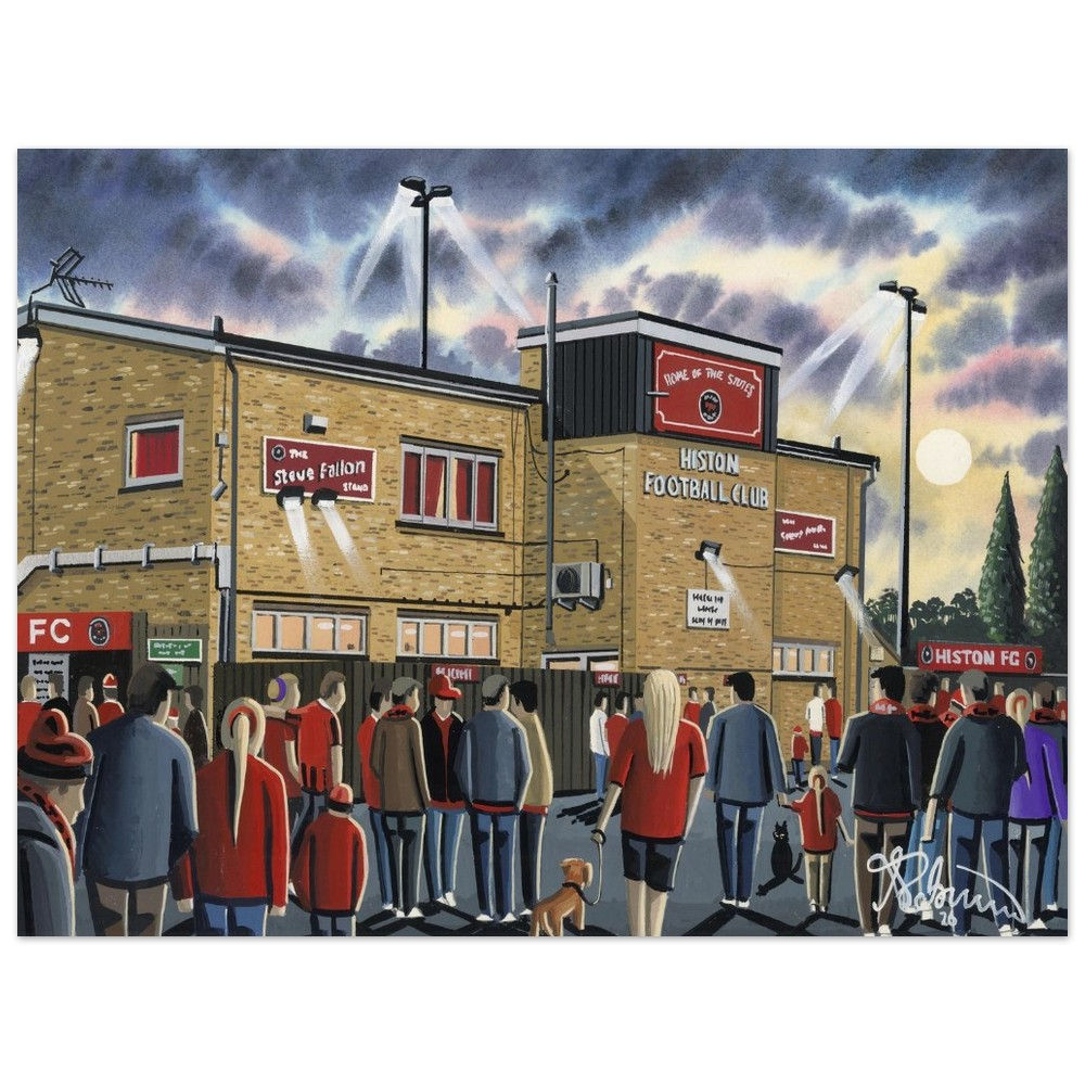 Histon FC, Football Poster. Stadium Art Gift. Museum Quality Paper andrewrobinsonart.com