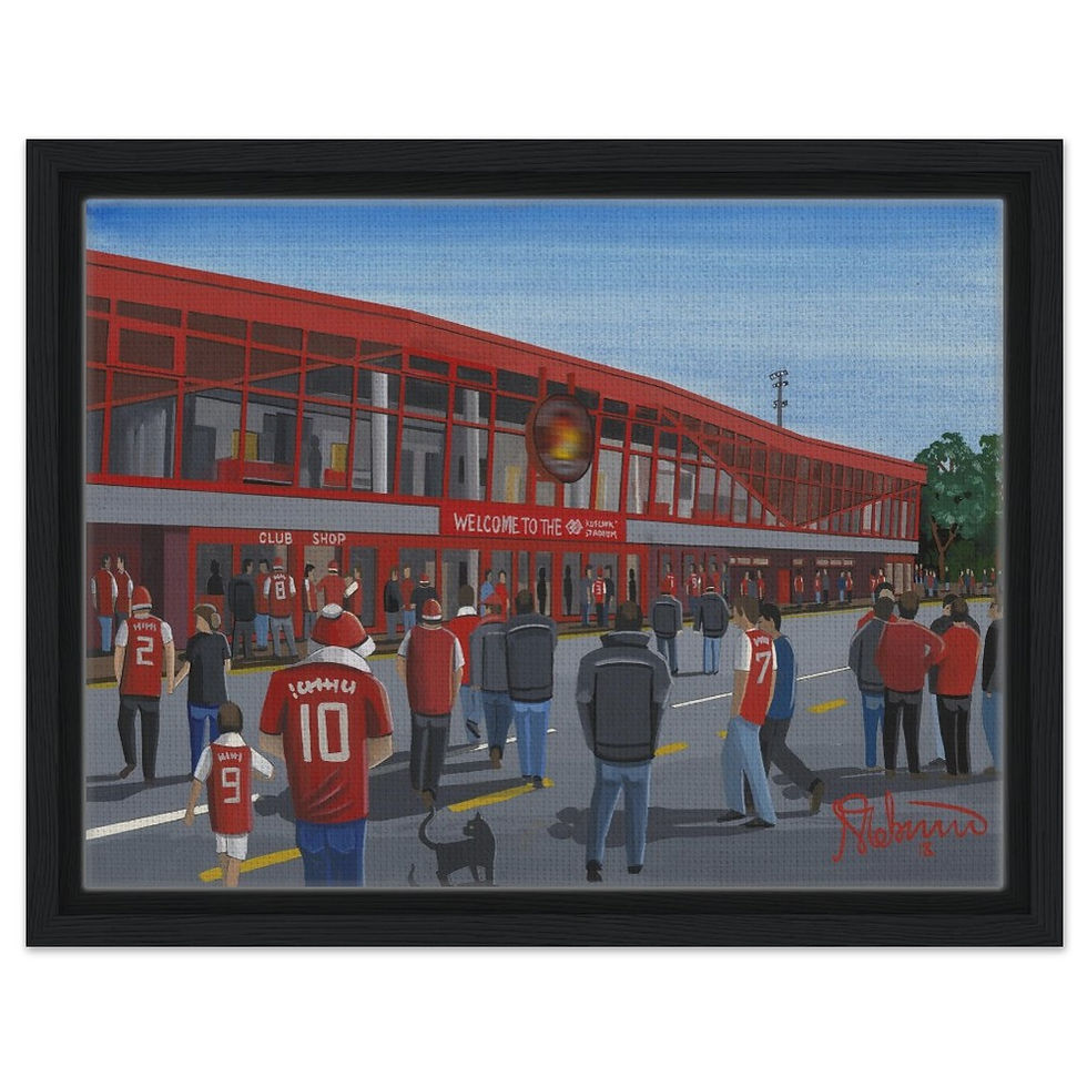 Thumbnail: Ebbsfleet united fc. Stonebridge road Football Stadium By Artist Andrew Robinson andrewrobinsonart.com, framed Fine Art Prints Posters, Canvas Prints, Ceramic Mugs etc