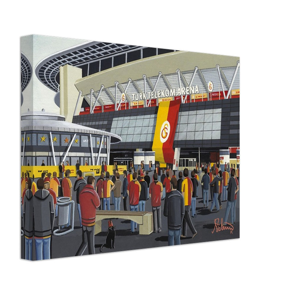 Thumbnail: Galatasaray F.C, Football Stadium  By Artist Andrew Robinson andrewrobinsonart.com, Andrew Robinson art .Framed Fine Art Prints, Posters, Canvas Prints, Framed canvas prints, Ceramic Mugs etc sport, football, rugby, NFL