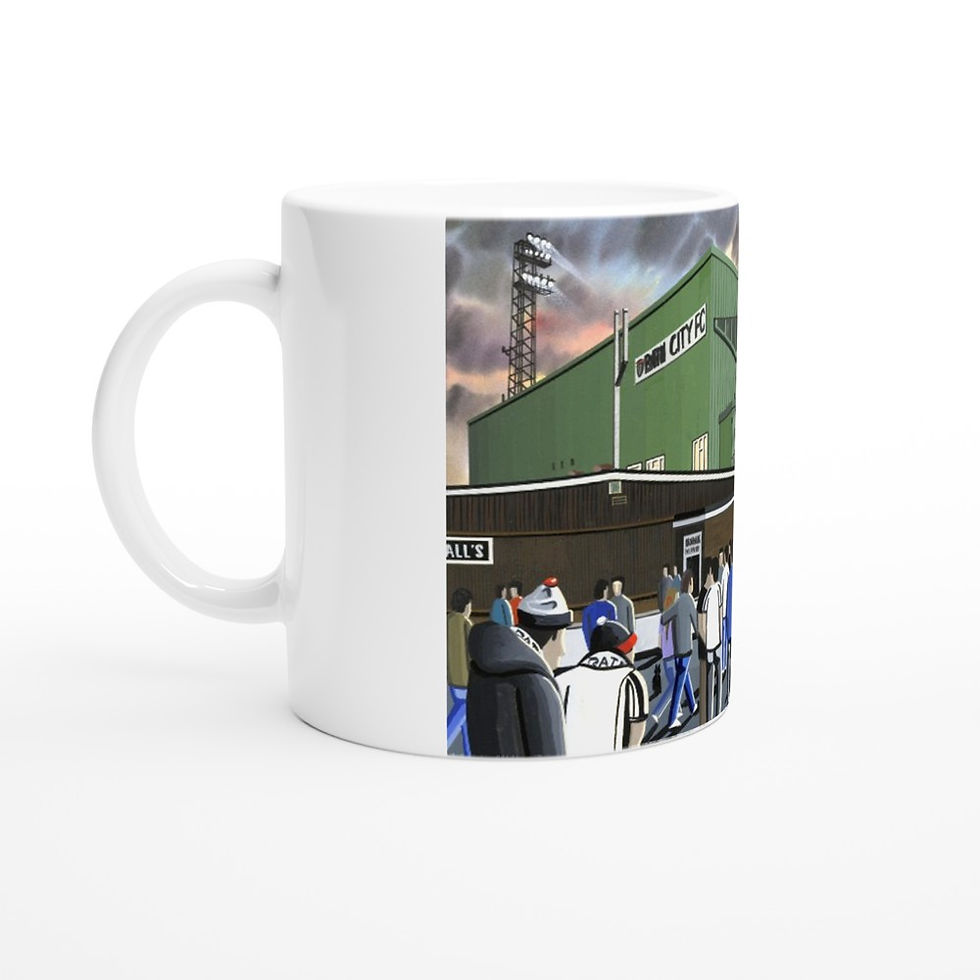 Bath City F.C, Twerton Park Stadium, White 11oz Ceramic Mug.