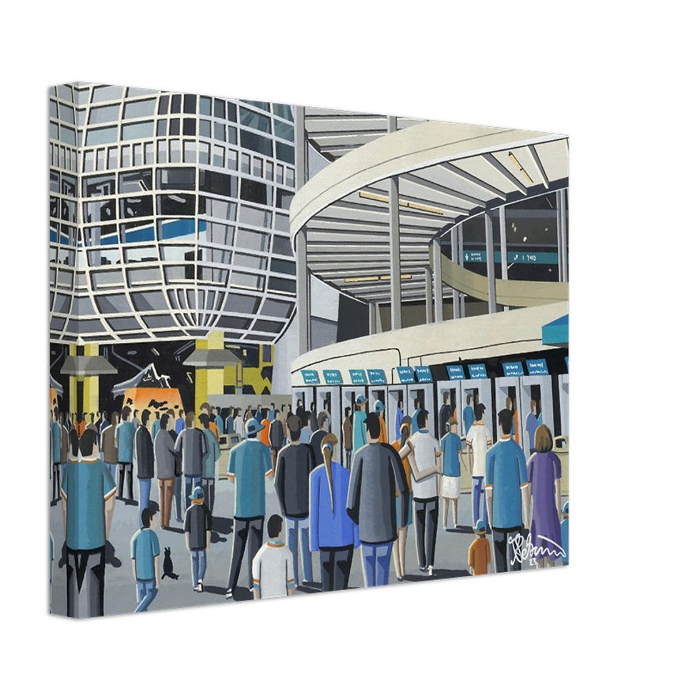 Thumbnail: Miami Dolphins Stadium By Artist Andrew Robinson andrewrobinsonart.com, Andrew Robinson art .Framed Fine Art Prints, Posters, Canvas Prints, Framed canvas prints, Ceramic Mugs etc sport, football, rugby, NFL