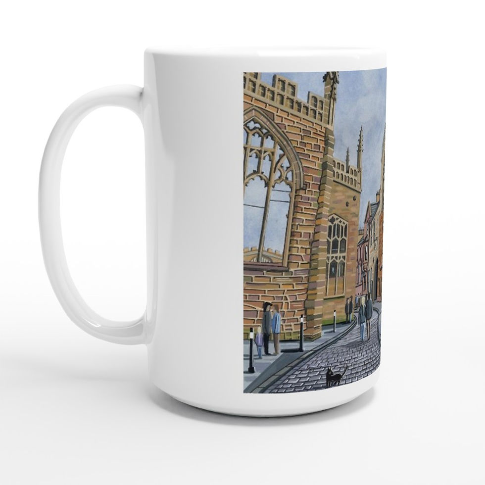 Coventry Cathedral, St Mary's Guildhall, White 15oz Ceramic Mug