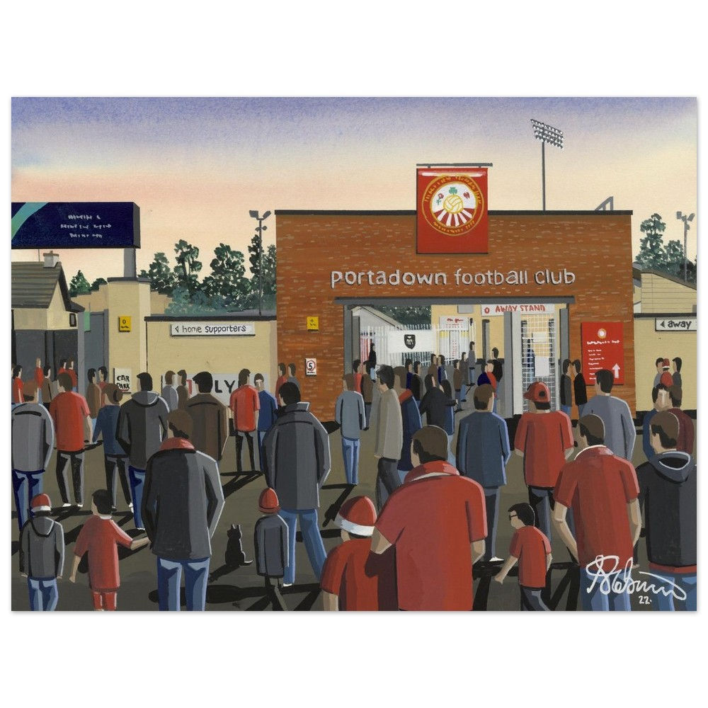 Portadown FC Football Poster. Stadium Art Gift. Museum Quality Paper