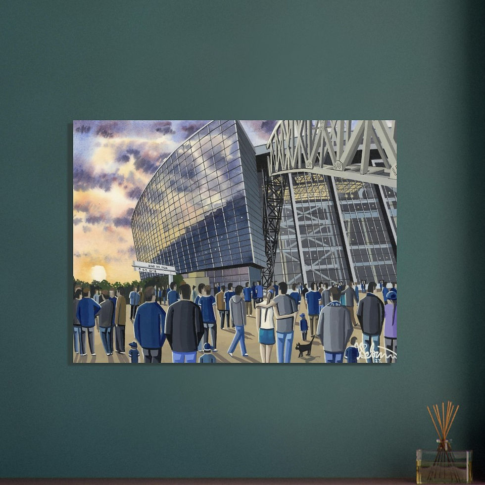 Thumbnail: Dallas Cowboys NFL art print by artist Andrew Robinson andrewrobinsonart andrewrobinsonart.com