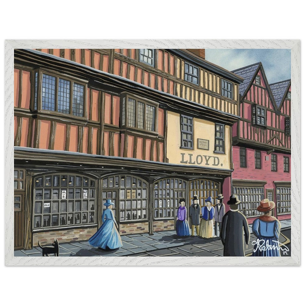 Thumbnail: Gloucester Westgate Cityscape Landmark Framed Art Poster. Museum Quality Paper