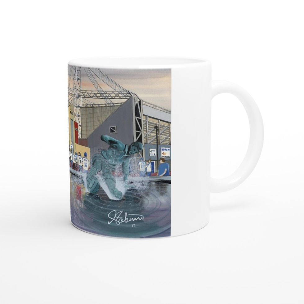Thumbnail: Preston North End FC, Deepdale Football Stadium Scene by artist Andrew Robinson andrewrobinsonart.com. Available in fine art print, poster, canvas prints and mugs etc
