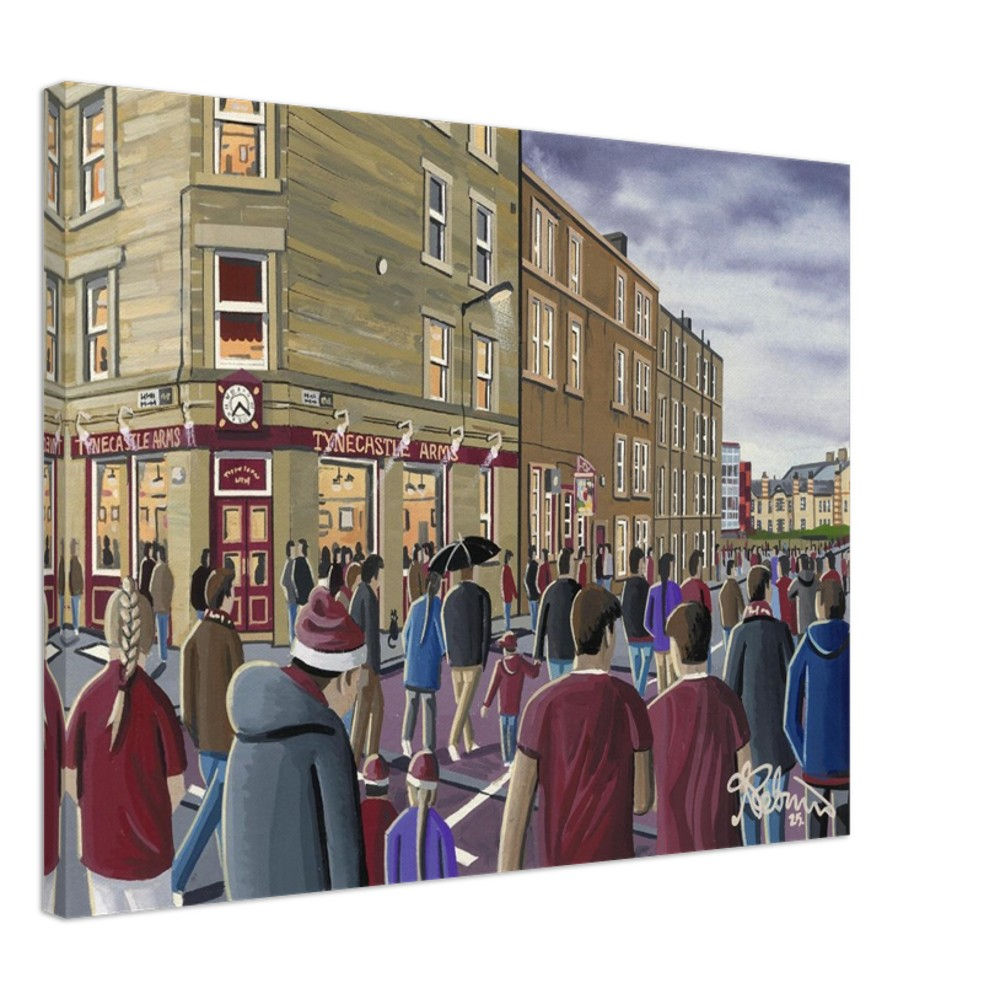 Hearts F.C, Tynecastle Football Canvas Print. Stadium Wall Art Gift