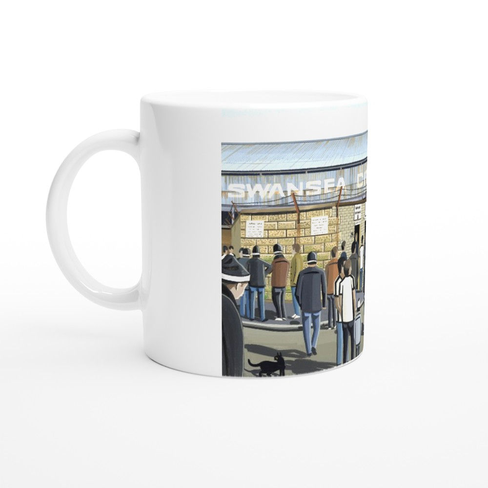 Swansea City, Vetch Field White 11oz Ceramic Mug.