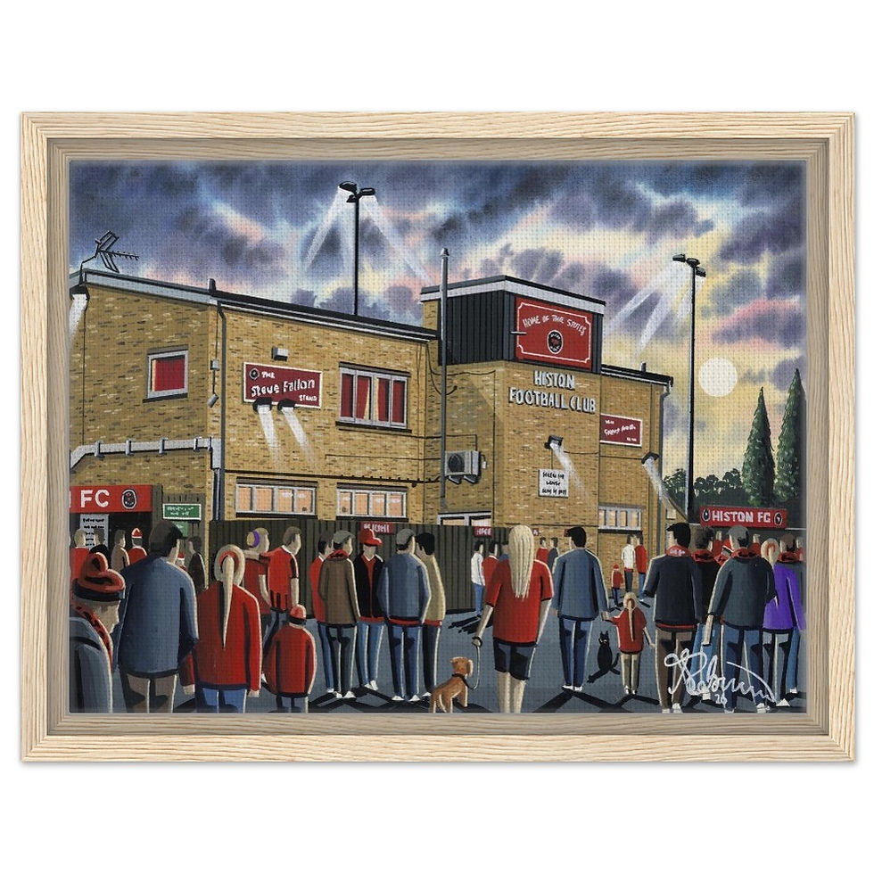 Thumbnail: Histon FC, Football Framed Canvas Print. Bridge Road Stadium Wall Art Gift andrewrobinsonart.com