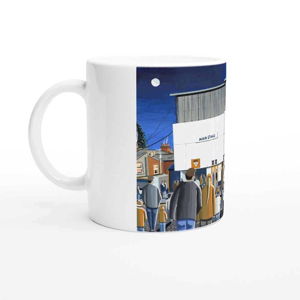 Thumbnail: Luton Town FC Kenilworth Road Football Stadium Scene by artist Andrew Robinson andrewrobinsonart.com. Available in fine art print, poster, canvas prints and mugs etc