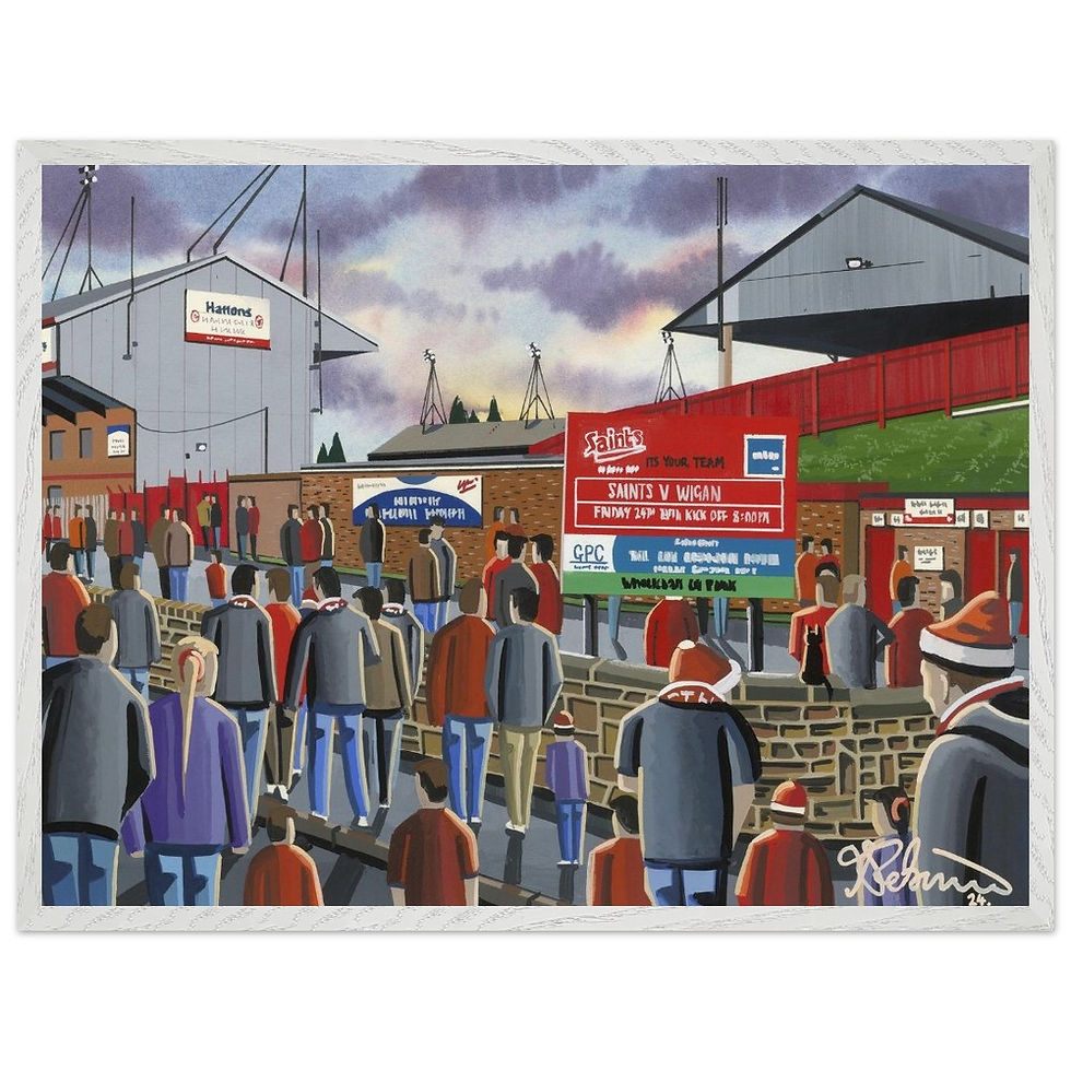 Thumbnail:  St Helens Knowsley Road Stadium By Artist Andrew Robinson, Framed Fine Art  Prints, Posters, Canvas Prints, Framed canvas prints, Ceramic Mugs. andrewrobinsonart.com