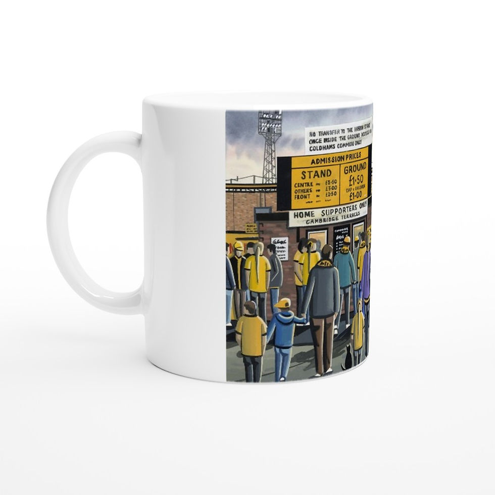 Thumbnail: Cambridge Utd FC, Football 11oz Ceramic Mug. Stadium Art Gift. andrewrobinsonart.com