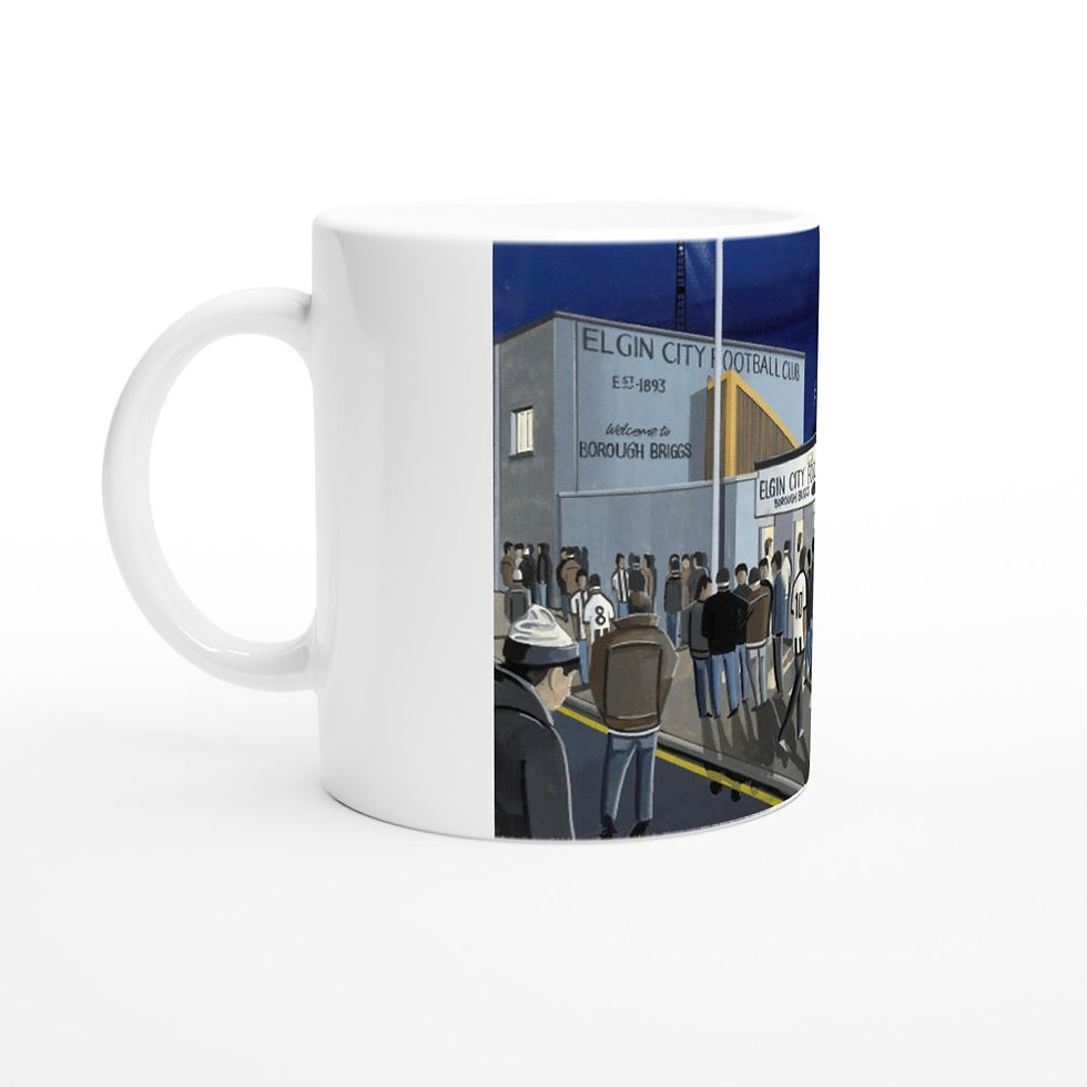 Elgin City F.C, Borough Briggs Stadium White 11oz Ceramic Mug.