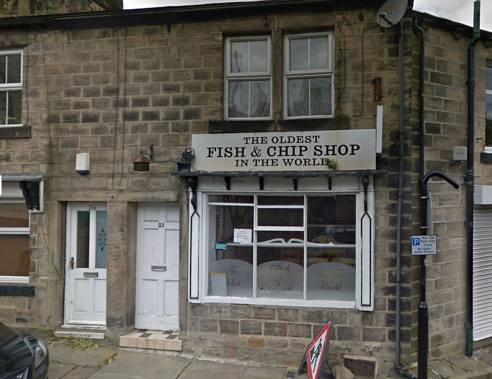 The Oldest Fish & Chip Shop in the World. Sandy Way Yeadon, Leeds (Image courtesy of Google street View)