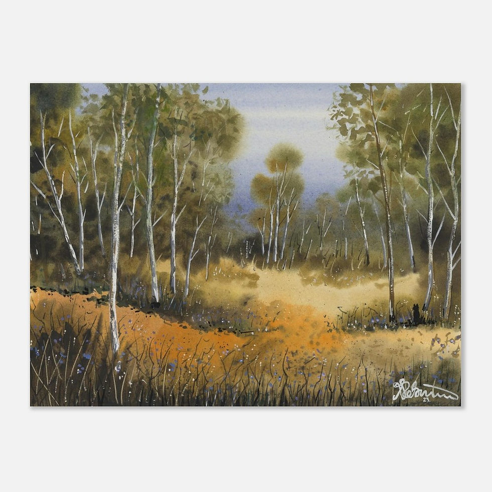 Thumbnail: RSPB Ouse Fen, Barleycroft Lagoon, Needingworth, Cambridgeshire snow winter scene by artist Andrew Robinson andrewrobinsonart.com. Available in fine art print, poster, canvas prints and mugs etc