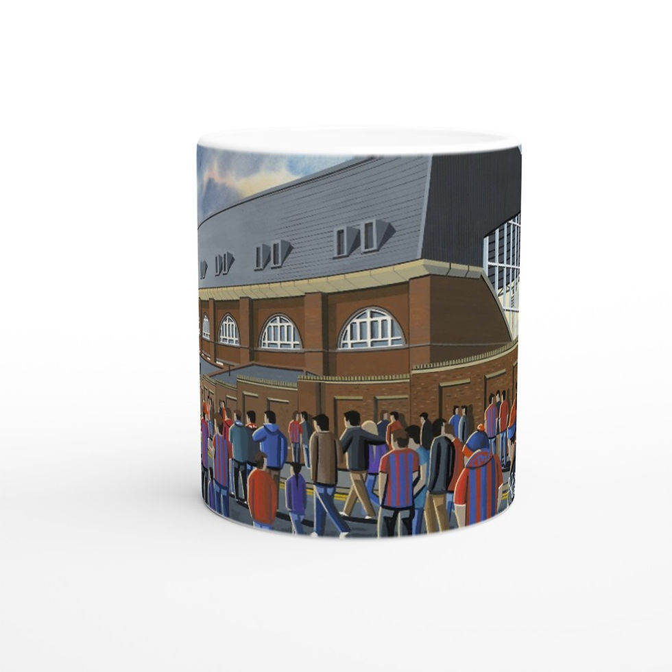 Thumbnail: Crystal Palace F.C, Selhurst Park Stadium By Artist Andrew Robinson andrewrobinsonart.com, Andrew Robinson art. Framed Fine Art Prints, Posters, Canvas Prints, Framed canvas prints, Ceramic Mugs etc sport, football, rugby, NFL