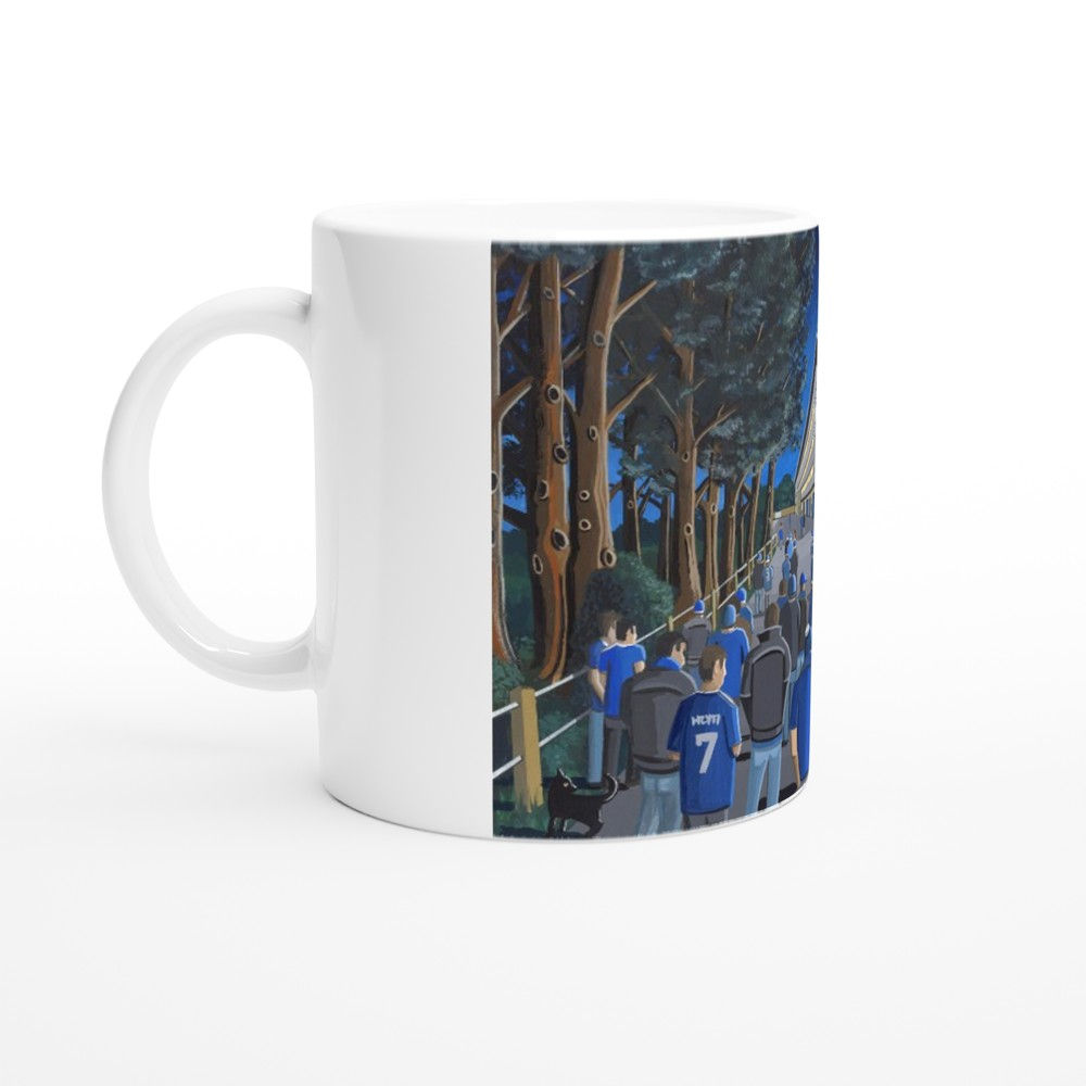 Halifax Town, Football 11oz Ceramic Mug. Stadium Art Gift.