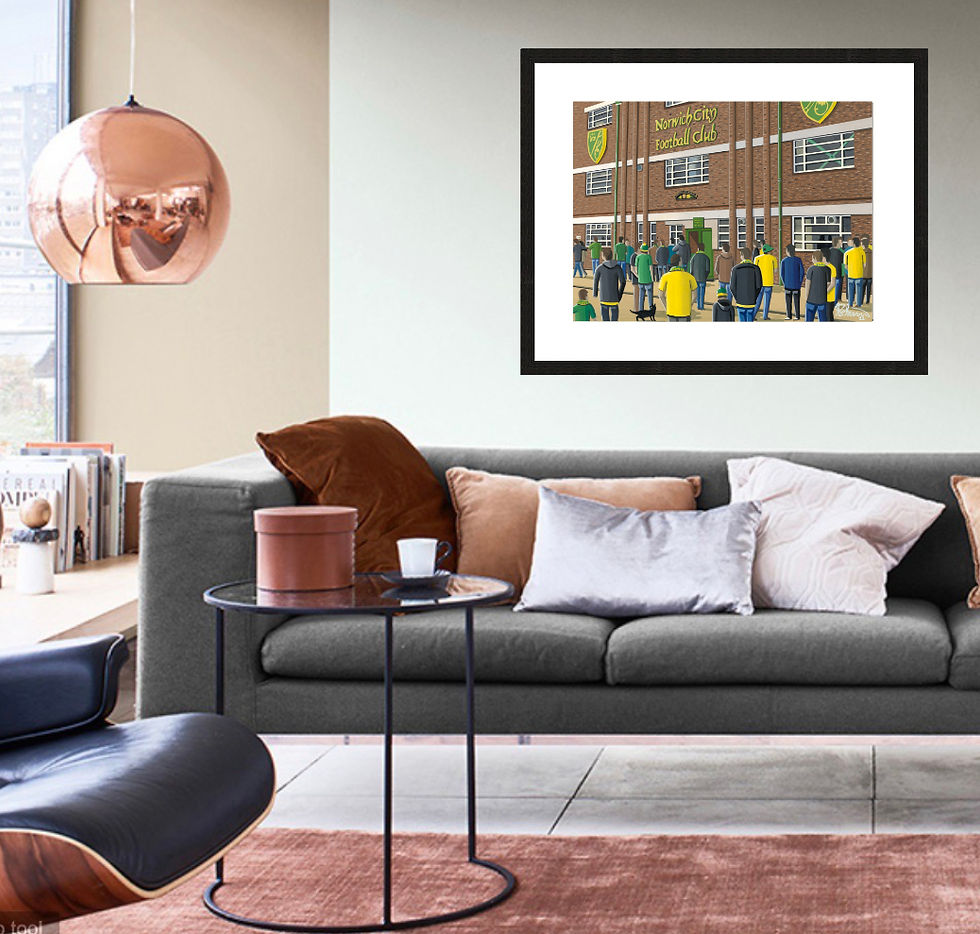 Thumbnail: Norwich City FC Framed football club stadium fine art print by Andrew Robinson art andrewrobinsonart