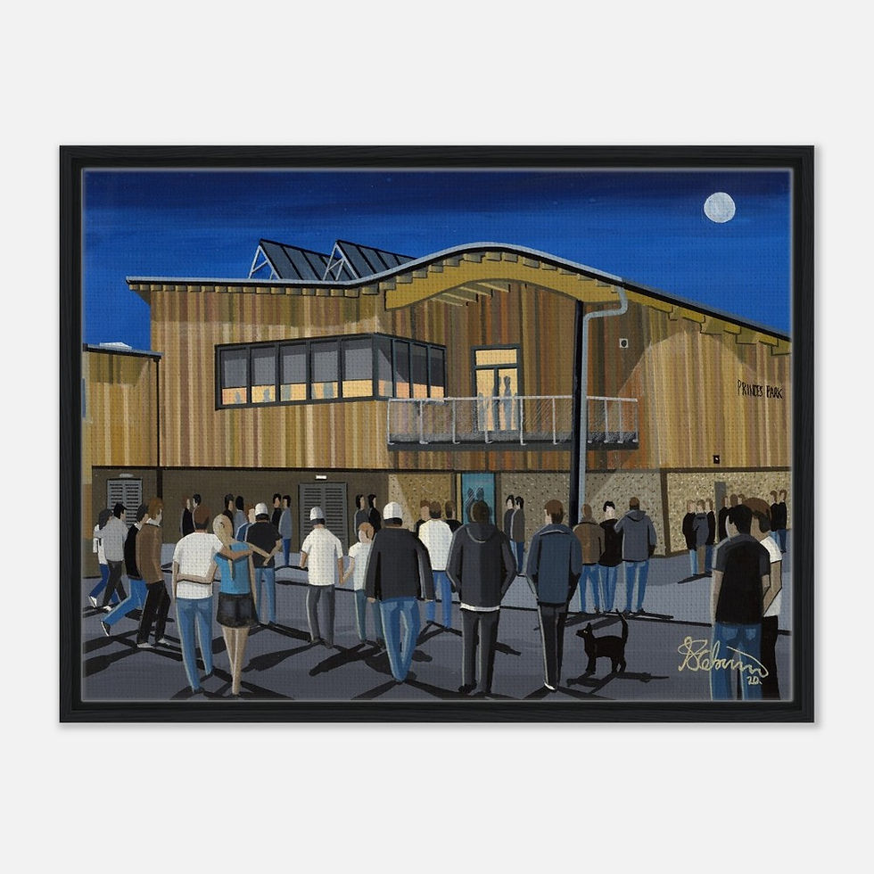Thumbnail: Dartford F.C Princes Park Football Stadium By Artist Andrew Robinson andrewrobinsonart.com, framed Fine Art Prints Posters, Canvas Prints, Ceramic Mugs etc