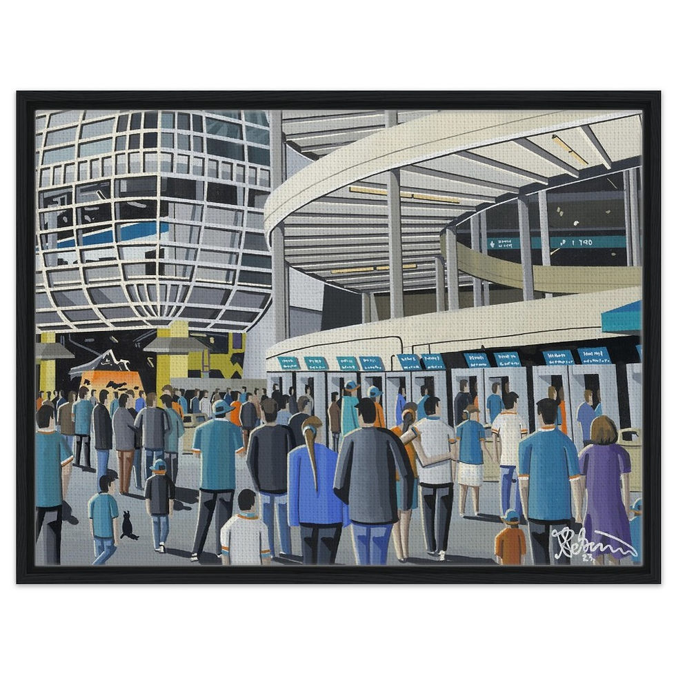 Thumbnail: Miami Dolphins NFL Football Stadium By Artist Andrew Robinson andrewrobinsonart.com, Andrew Robinson art .Framed Fine Art Prints, Posters, Canvas Prints, Framed canvas prints, Ceramic Mugs etc sport, football, rugby, NFL