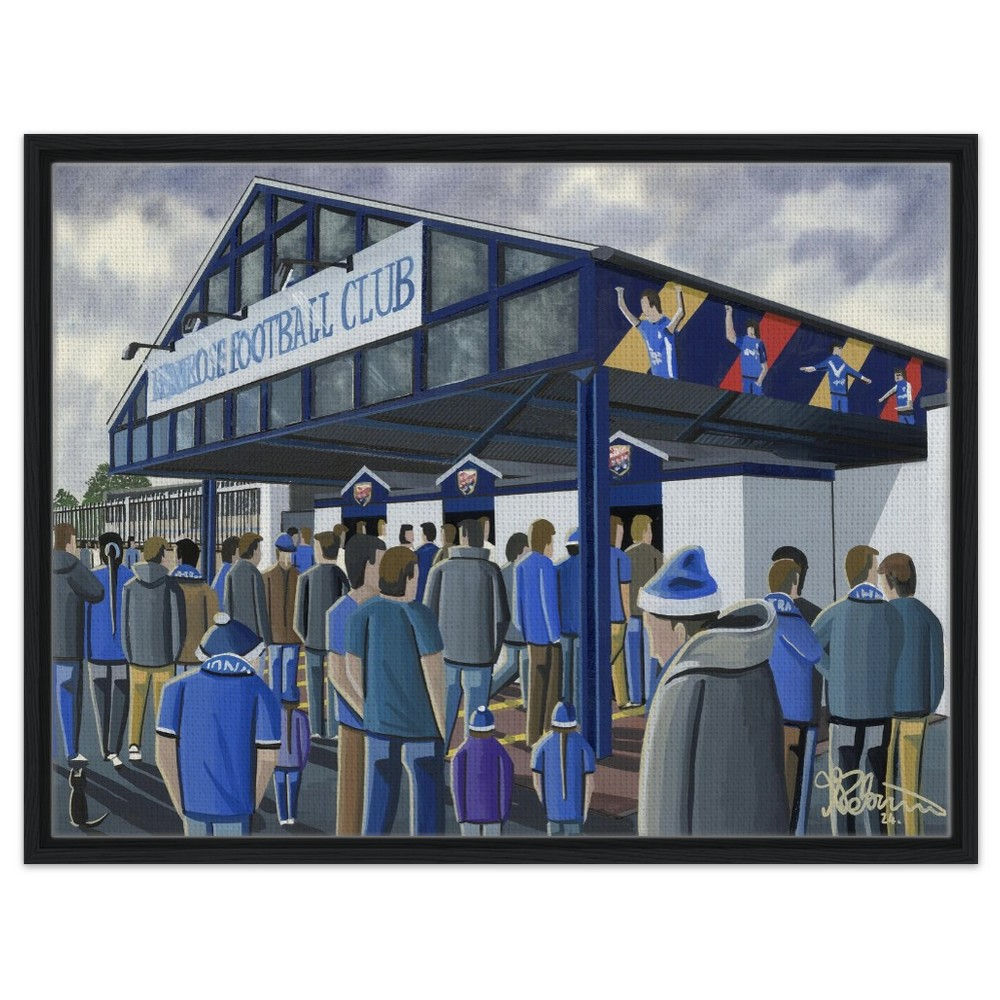 Montrose F.C, Links Park Stadium By Artist Andrew Robinson, Framed Fine Art Prints, Posters, Canvas Prints, Framed canvas prints, Ceramic Mugs. andrewrobinsonart.com