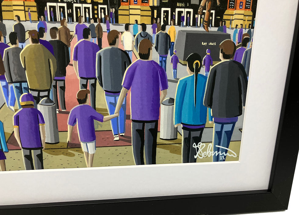 Thumbnail: Baltimore Ravens American football NFL stadium scene by artist Andrew Robinson andrewrobinsonart.com. Available in fine art print, poster, canvas prints and mugs etc