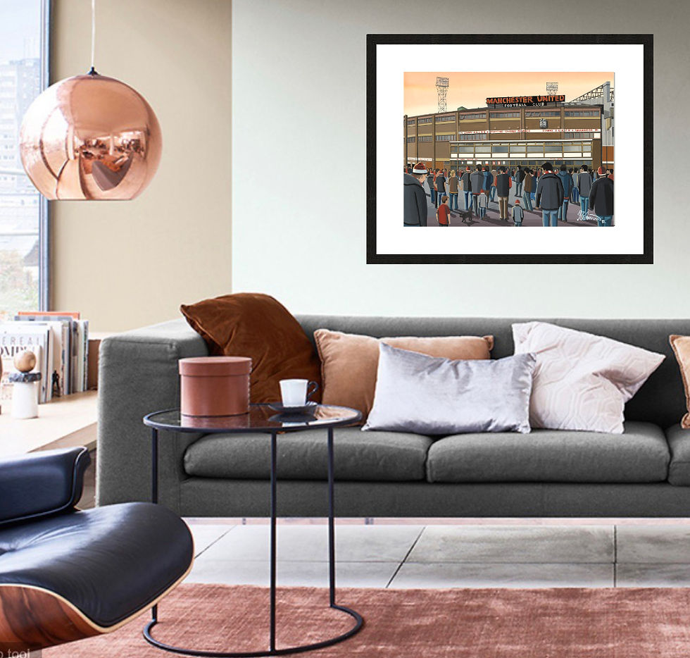 Thumbnail: Manchester United Utd FC Framed football club stadium fine art print by Andrew Robinson art andrewrobinsonart