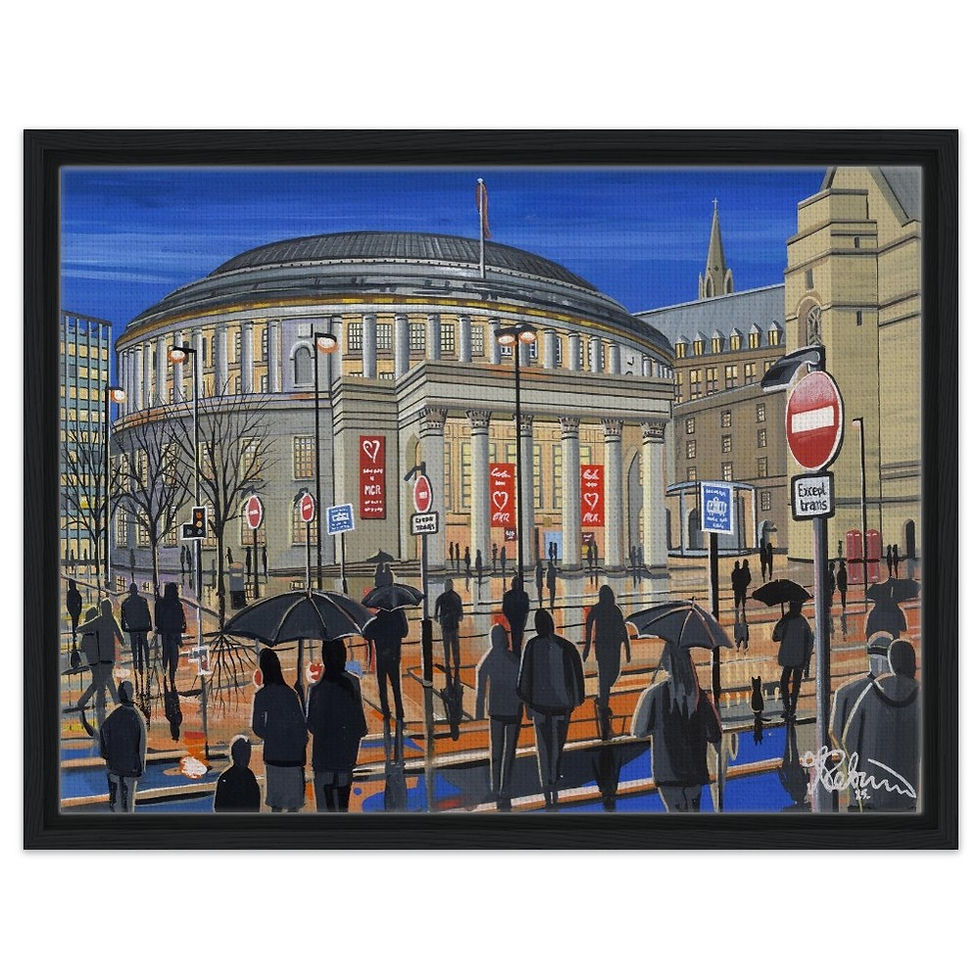 Thumbnail: Manchester Central Library cityscape art print by artist Andrew Robinson. Prints, posters, canvas prints & mugs etc available from andrewrobinsonart.com