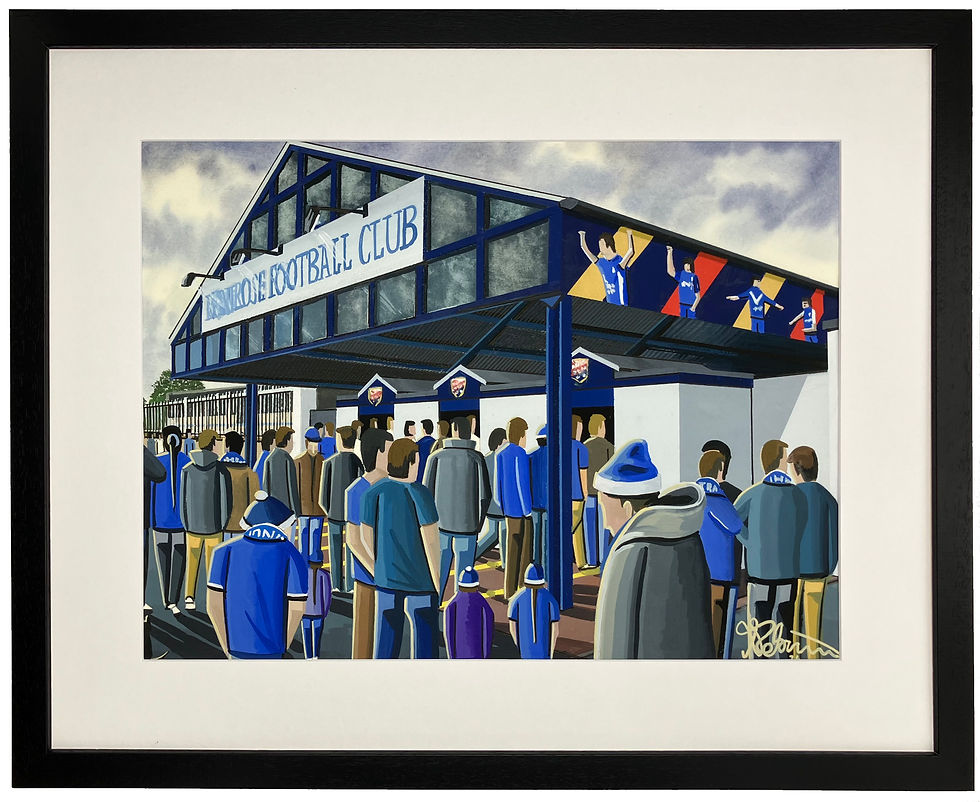 Thumbnail: Montrose F.C, Links Park football stadium art print, poster,canvas printFramed canvas and posters & mugs etc. Art print by artist Andrew Robinson. Andrewrobinsonart.com