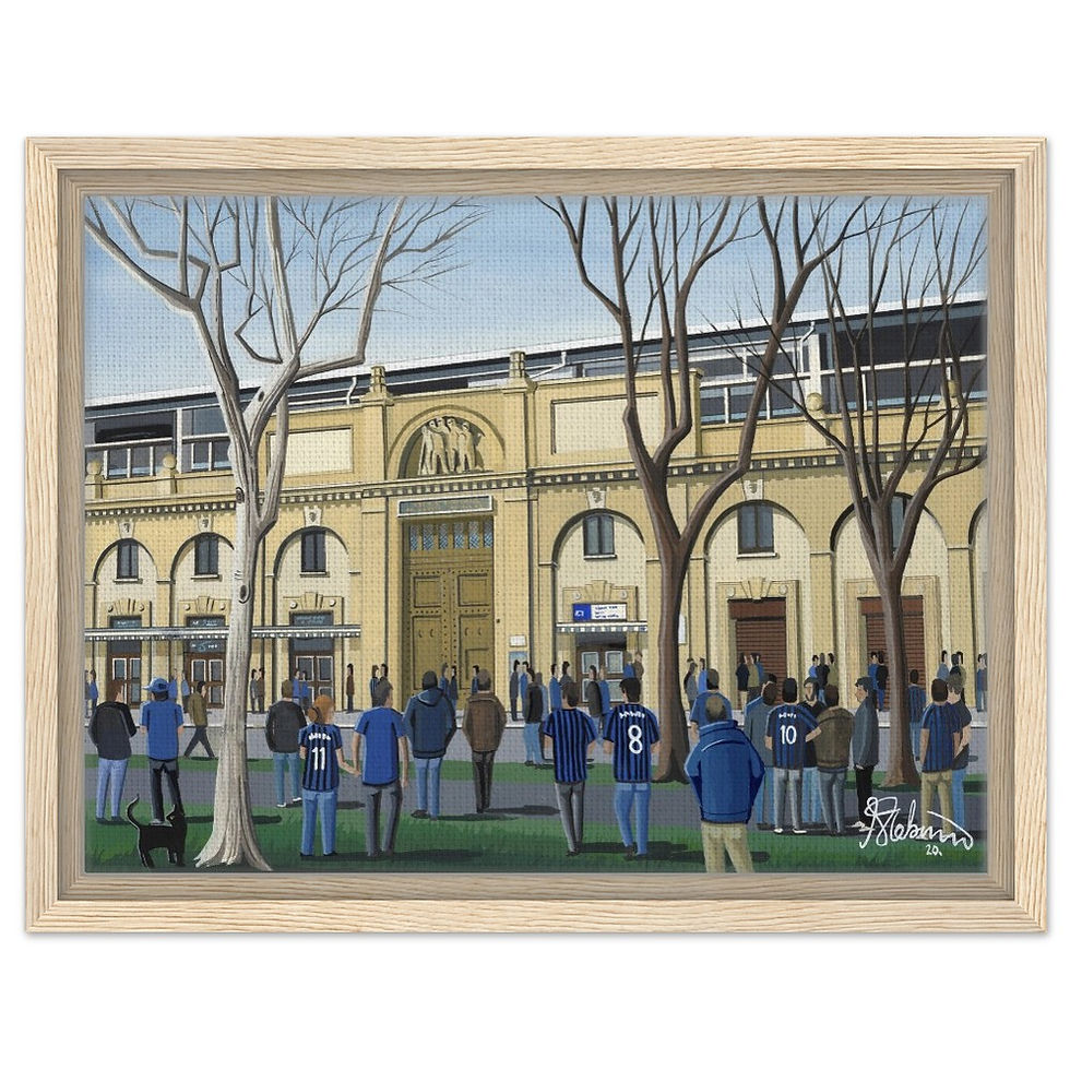 Thumbnail: Atalanta  BC Gewiss Stadium. Football Framed Canvas Print. Ceramic Mugs, Fine Art Prints and posters etc By Artist Andrew Robinson. andrewrobinsonart.com