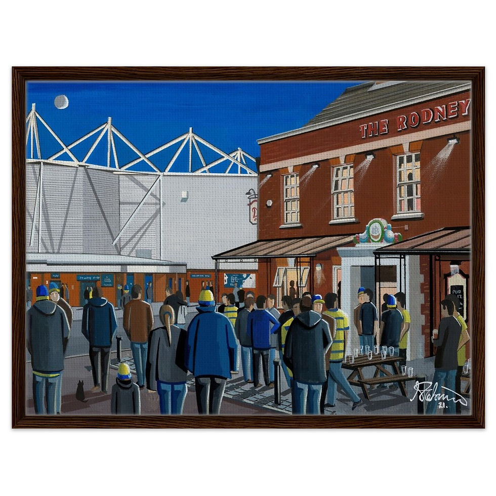 Thumbnail: Warrington wolves rugby league Stadium By Artist Andrew Robinson andrewrobinsonart.com, Andrew Robinson art .Framed Fine Art Prints, Posters, Canvas Prints, Framed canvas prints, Ceramic Mugs etc