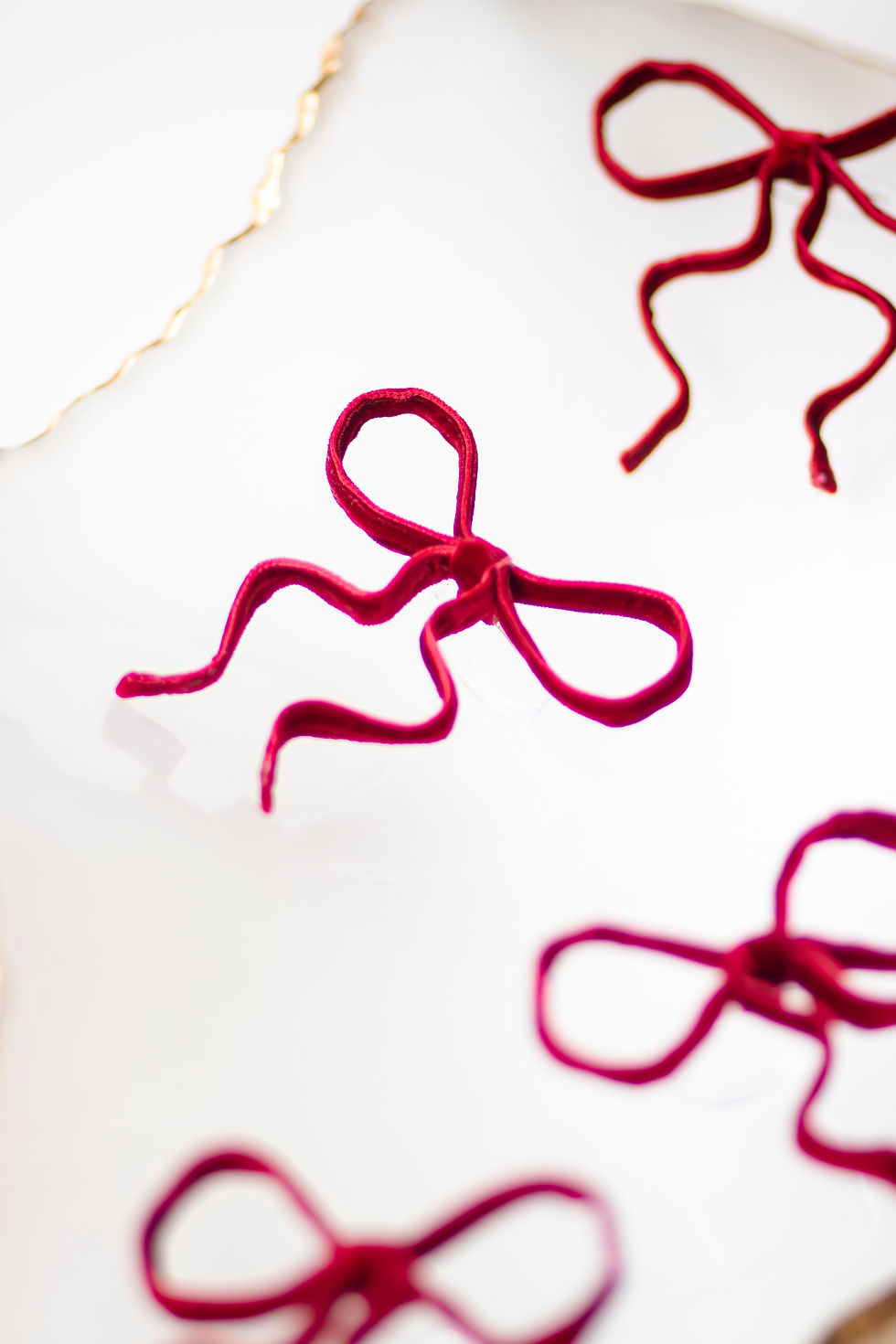 Miniatura: Vermelho Cereja - Porta Guardanapo Laço Veludo