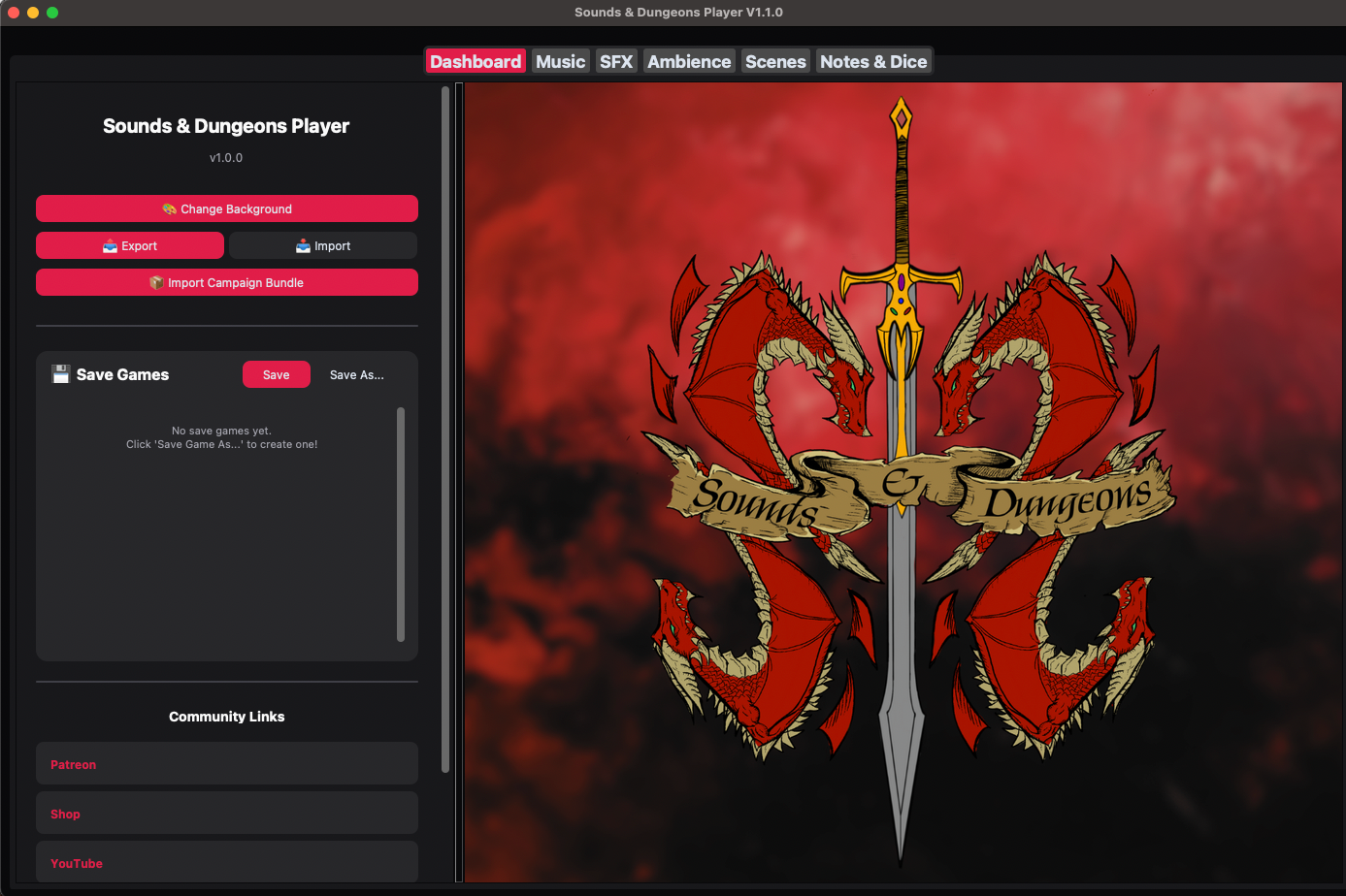 Sounds & Dungeons Player-Linux