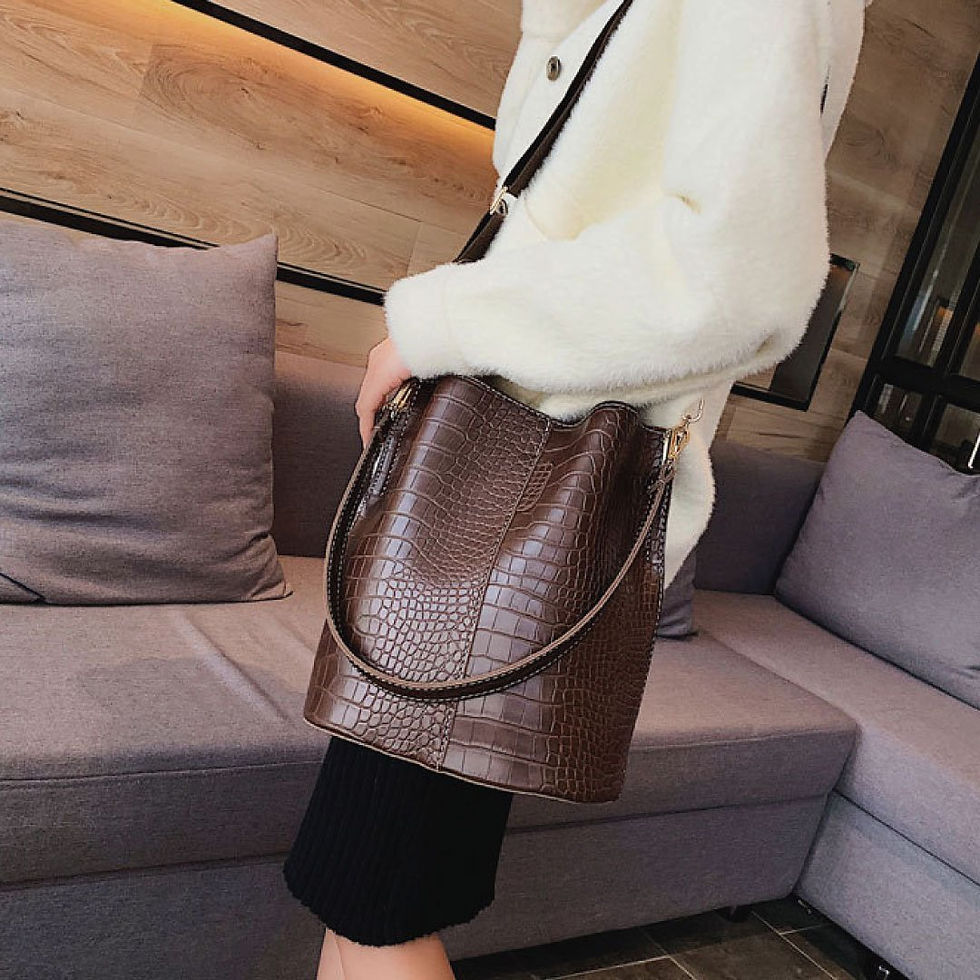 Thumbnail: Blake Shoulder Bag -Chocolate Croc