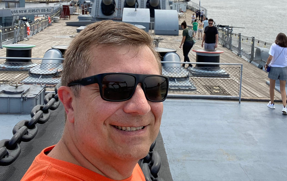 Isn't she a beauty, USS 'New Jersey'? A selfie while doing a tour of Philadelphia with my company, New York Tours Plus. Image taken by myself, YAROSLAV BONDARENKO 