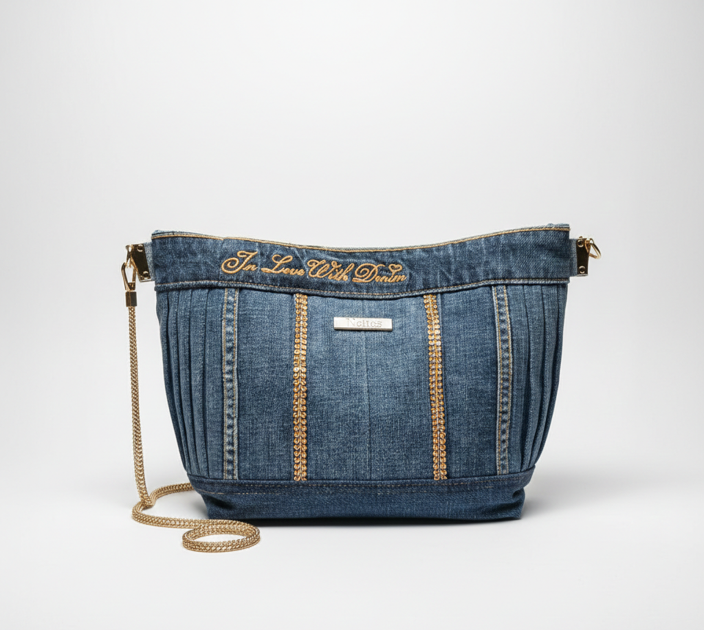 Jeanstasche upcycling mit Falten